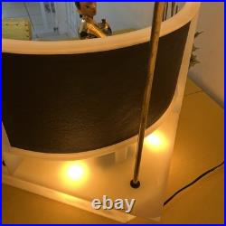 Rare Mid Century 1950s Moss Spinner Bell Girl Triple Lamp Light Up Lucite Base