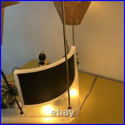 Rare Mid Century 1950s Moss Spinner Bell Girl Triple Lamp Light Up Lucite Base