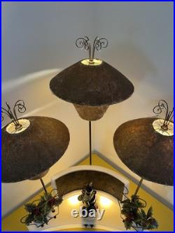 Rare Mid Century 1950s Moss Spinner Bell Girl Triple Lamp Light Up Lucite Base