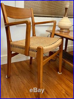 Rare Mid Century Arm Chair Danish Teak Dining Wood Poul Wegner Mobler MCM Rojle