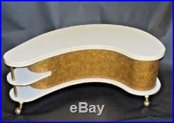 Rare Mid-Century Boomerang Grand Server Pop-Up Cocktail Table A. H. Stock White