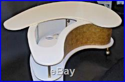 Rare Mid-Century Boomerang Grand Server Pop-Up Cocktail Table A. H. Stock White