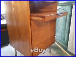 Rare Mid Century CARROM Ind Institutional Hospital Furniture Birch Ice Box Desk