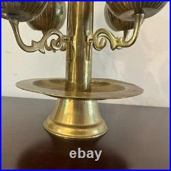Rare Mid Century Feldman Lighting Brass 9 cup Lotus Flower Candelabra Tea Lights