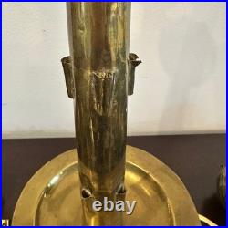 Rare Mid Century Feldman Lighting Brass 9 cup Lotus Flower Candelabra Tea Lights