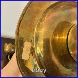 Rare Mid Century Feldman Lighting Brass 9 cup Lotus Flower Candelabra Tea Lights