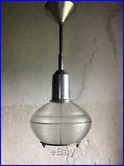 Rare Mid Century French Ceiling Light By HOLOPHANE. 1950s Modernist
