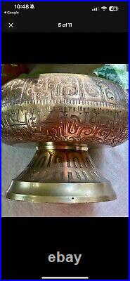 Rare Mid Century MCM Large Brass Footed Bowl, Centerpiece, Amazing Design! Bruta Rare Mid Century MCM Large Brass Footed Bowl, Centerpiece, Amazing Design! Bruta