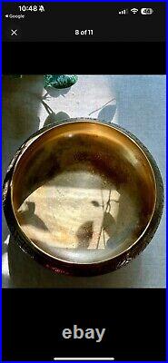 Rare Mid Century MCM Large Brass Footed Bowl, Centerpiece, Amazing Design! Bruta Rare Mid Century MCM Large Brass Footed Bowl, Centerpiece, Amazing Design! Bruta