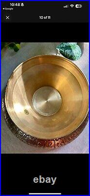 Rare Mid Century MCM Large Brass Footed Bowl, Centerpiece, Amazing Design! Bruta Rare Mid Century MCM Large Brass Footed Bowl, Centerpiece, Amazing Design! Bruta
