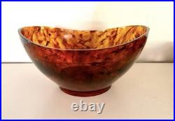 Rare Mid Century Modern 1970's Faux Tortoiseshell Arylic Salad Bowl Set 5 Pcs