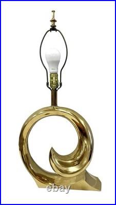 Rare Mid Century Modern 1970's Pierre Cardin Erwin Lambeth Brass Swirl Lamp