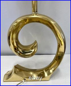 Rare Mid Century Modern 1970's Pierre Cardin Erwin Lambeth Brass Swirl Lamp