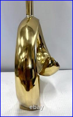 Rare Mid Century Modern 1970's Pierre Cardin Erwin Lambeth Brass Swirl Lamp