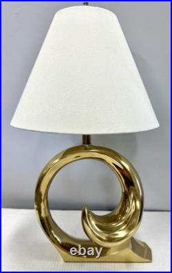 Rare Mid Century Modern 1970's Pierre Cardin Erwin Lambeth Brass Swirl Lamp