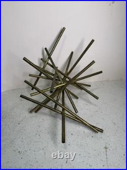 Rare Mid Century Modern Abstract Brass Rod Table Sculpture Vintage