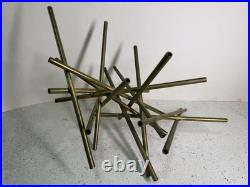 Rare Mid Century Modern Abstract Brass Rod Table Sculpture Vintage