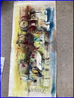 Rare Mid-Century Modern Abstract Original Watercolor Painting by Mildred Ball