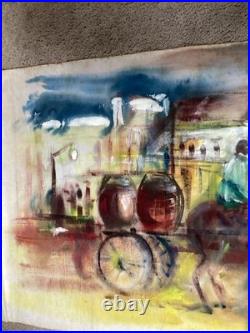 Rare Mid-Century Modern Abstract Original Watercolor Painting by Mildred Ball