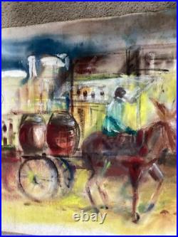 Rare Mid-Century Modern Abstract Original Watercolor Painting by Mildred Ball