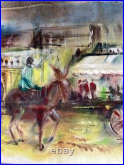 Rare Mid-Century Modern Abstract Original Watercolor Painting by Mildred Ball