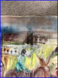 Rare Mid-Century Modern Abstract Original Watercolor Painting by Mildred Ball