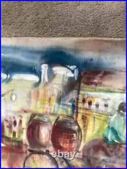 Rare Mid-Century Modern Abstract Original Watercolor Painting by Mildred Ball