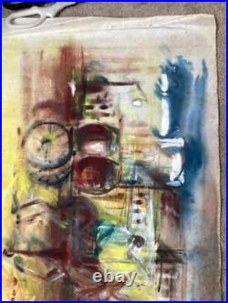 Rare Mid-Century Modern Abstract Original Watercolor Painting by Mildred Ball