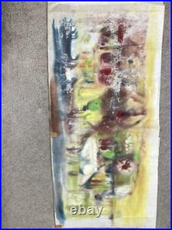 Rare Mid-Century Modern Abstract Original Watercolor Painting by Mildred Ball