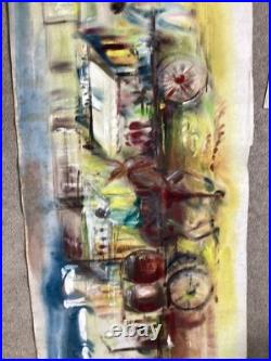 Rare Mid-Century Modern Abstract Original Watercolor Painting by Mildred Ball