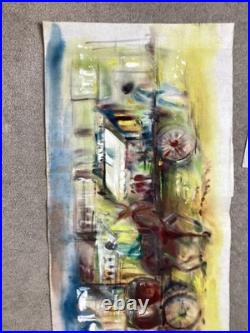 Rare Mid-Century Modern Abstract Original Watercolor Painting by Mildred Ball