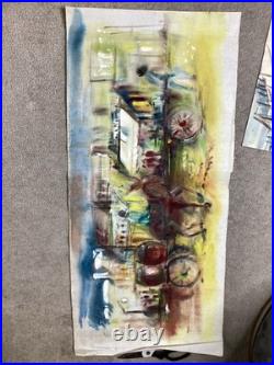 Rare Mid-Century Modern Abstract Original Watercolor Painting by Mildred Ball