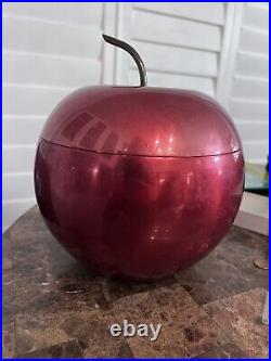 Rare Mid-Century Modern Apollo Studios Apple Ice Bucket With Tongs