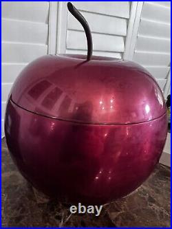 Rare Mid-Century Modern Apollo Studios Apple Ice Bucket With Tongs