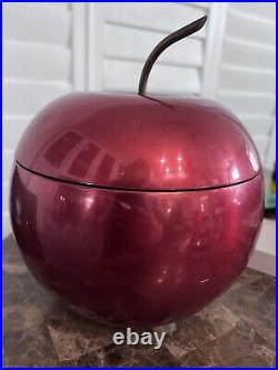 Rare Mid-Century Modern Apollo Studios Apple Ice Bucket With Tongs