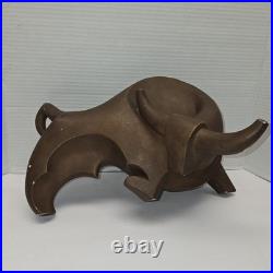 Rare Mid Century Modern Austin Sculpture Bull By Alexander Danel Signed RARE
