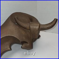 Rare Mid Century Modern Austin Sculpture Bull By Alexander Danel Signed RARE