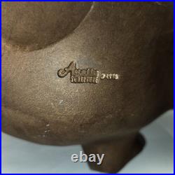 Rare Mid Century Modern Austin Sculpture Bull By Alexander Danel Signed RARE