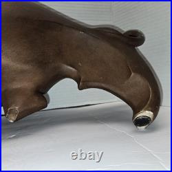 Rare Mid Century Modern Austin Sculpture Bull By Alexander Danel Signed RARE