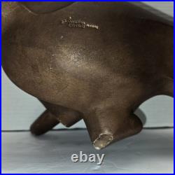 Rare Mid Century Modern Austin Sculpture Bull By Alexander Danel Signed RARE
