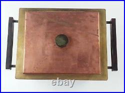Rare Mid Century Modern Copper Brass Polar Stainless Chafing Dish Warmer Stand