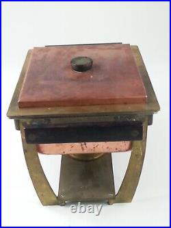 Rare Mid Century Modern Copper Brass Polar Stainless Chafing Dish Warmer Stand