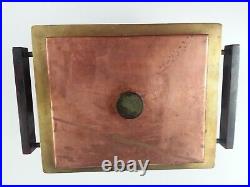 Rare Mid Century Modern Copper Brass Polar Stainless Chafing Dish Warmer Stand