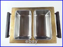 Rare Mid Century Modern Copper Brass Polar Stainless Chafing Dish Warmer Stand