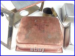 Rare Mid Century Modern Copper Brass Polar Stainless Chafing Dish Warmer Stand