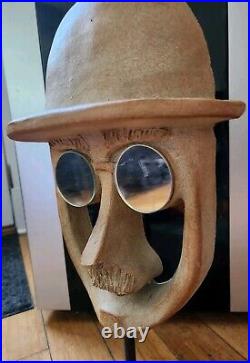 Rare Mid Century Modern David Gill Bennington Pottery Man Bowler Hat Sculpture Rare Mid Century Modern David Gill Bennington Pottery Man Bowler Hat Sculpture