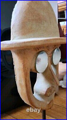 Rare Mid Century Modern David Gill Bennington Pottery Man Bowler Hat Sculpture Rare Mid Century Modern David Gill Bennington Pottery Man Bowler Hat Sculpture