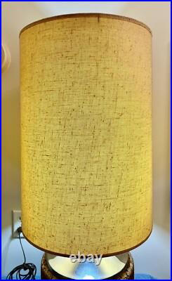 Rare Mid Century Modern Era Chrome & Cork Table Lamp Underwriters Laboratories