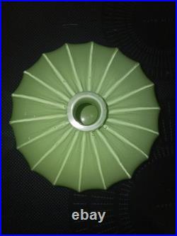 Rare Mid-Century Modern Fluted Gourd Shaped Glass Vase And Single Gourd Sister