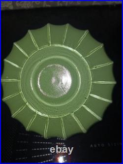 Rare Mid-Century Modern Fluted Gourd Shaped Glass Vase And Single Gourd Sister